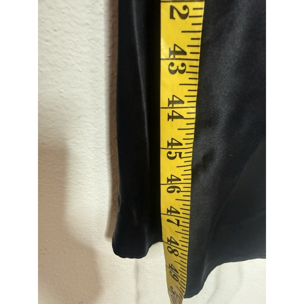 Laundry by Shelli Segal Y2K Silk Slip Dress Size 10 Black Bias Asymmetrical Hem - Picture 11 of 12